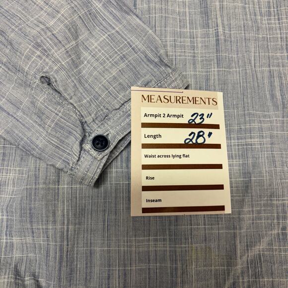 Old Ranch chambray split-neck tunic top XL, long sleeve, casual fall layering - Picture 5 of 6